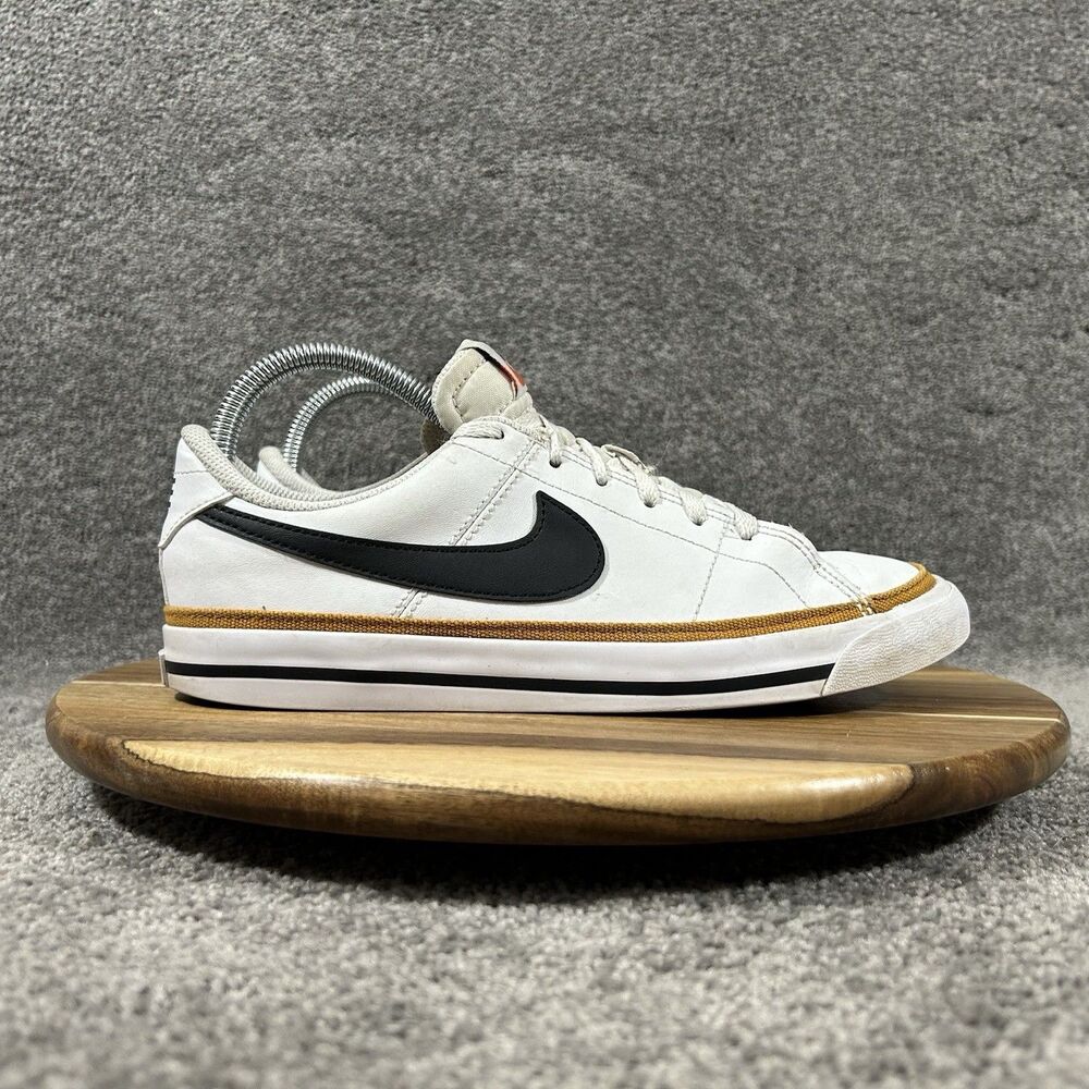 Nike Court Legacy GS DA5380-102 Girls Size 6Y White Desert Ochre Shoes Used